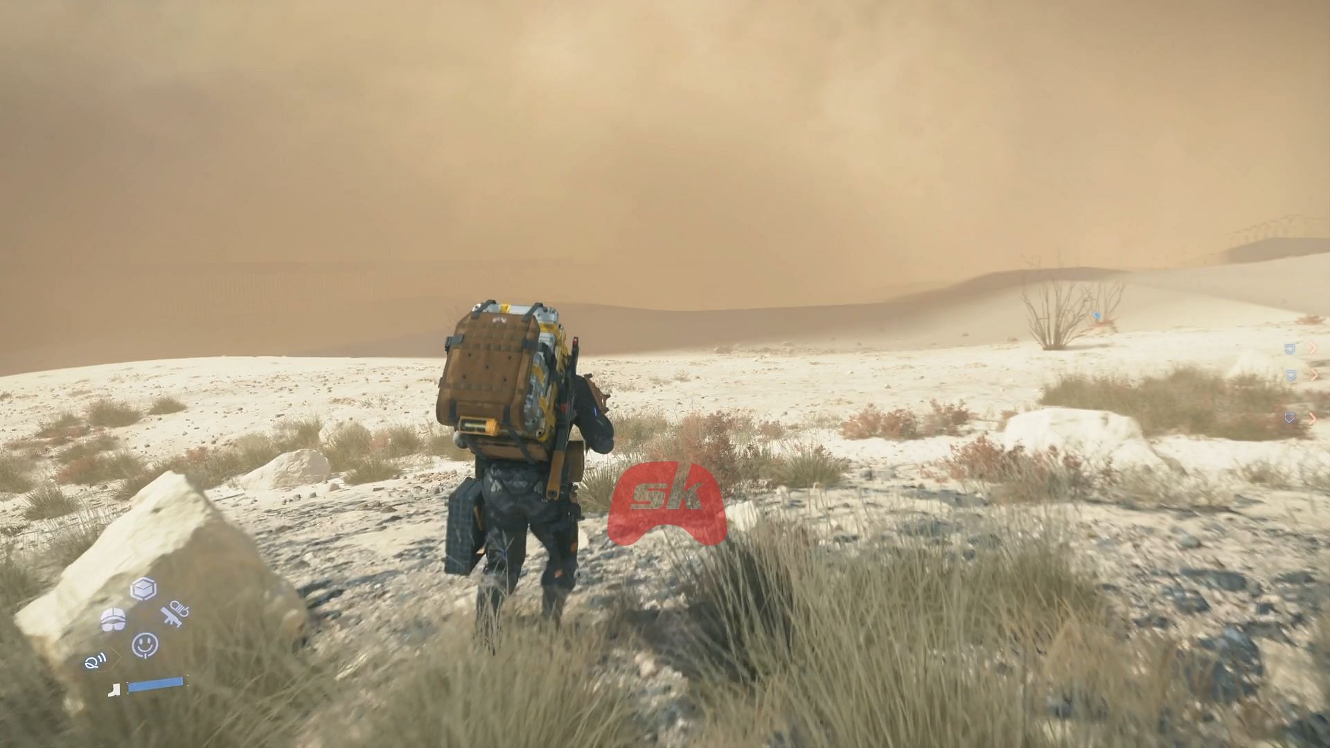 Beware of the sandstorm during Episode 1 in Death Stranding 2 (Image via Sportskeeda Gaming / Sony Interactive Entertainment)
